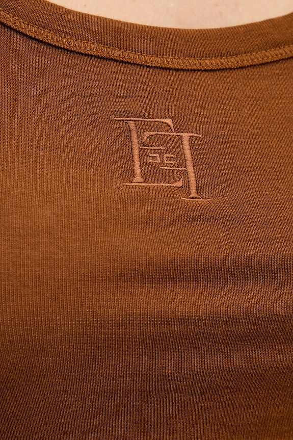 Φόρεμα με προσθήκη μαλλιού Elisabetta Franchi AB20B61E2 καφέ