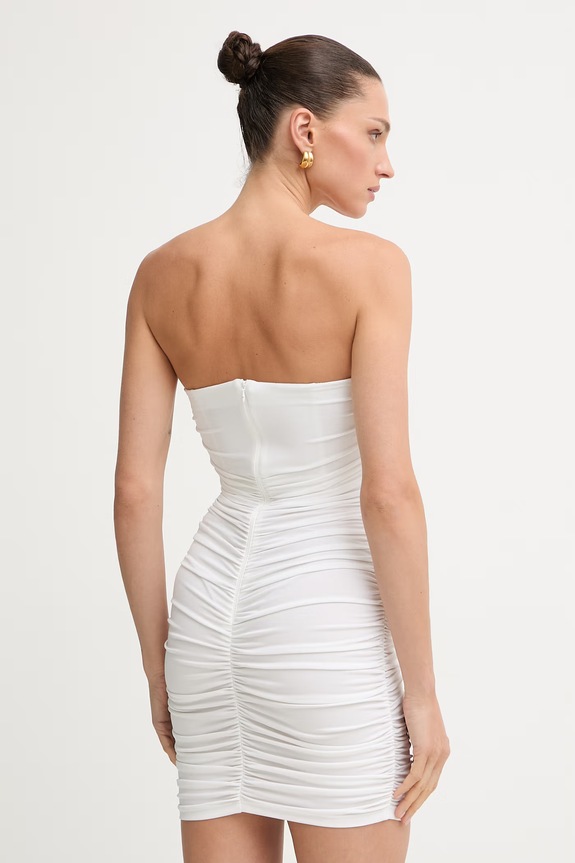 Îmbrăcăminte Elisabetta Franchi rochie drapată cu vâscoză AB90861E2 bej