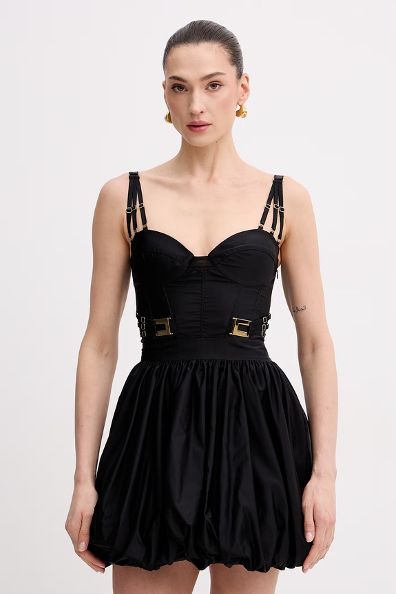 Elisabetta Franchi Φόρεμα balloon μαύρο AB90961E2