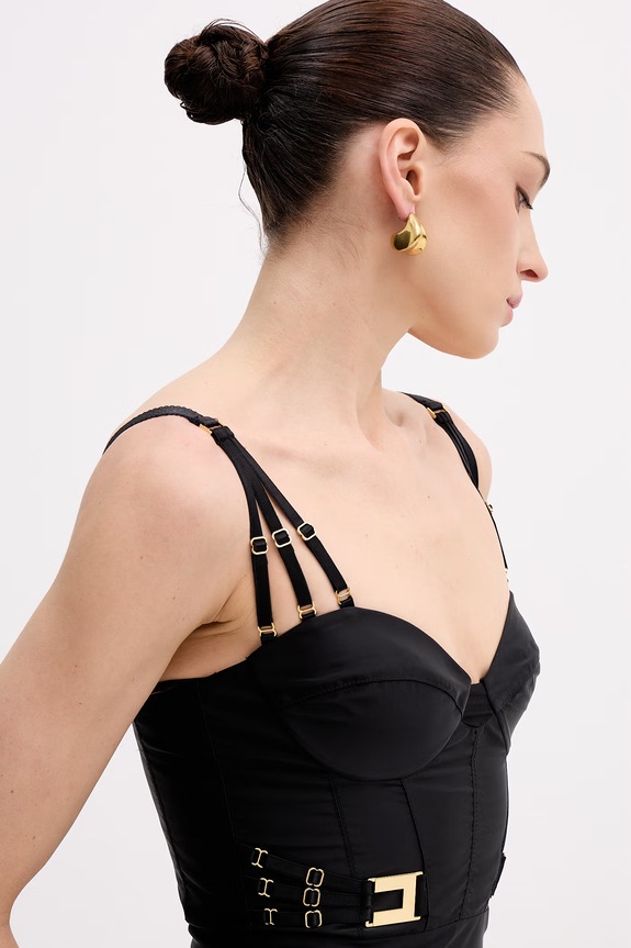 Elisabetta Franchi Φόρεμα balloon μαύρο AB90961E2