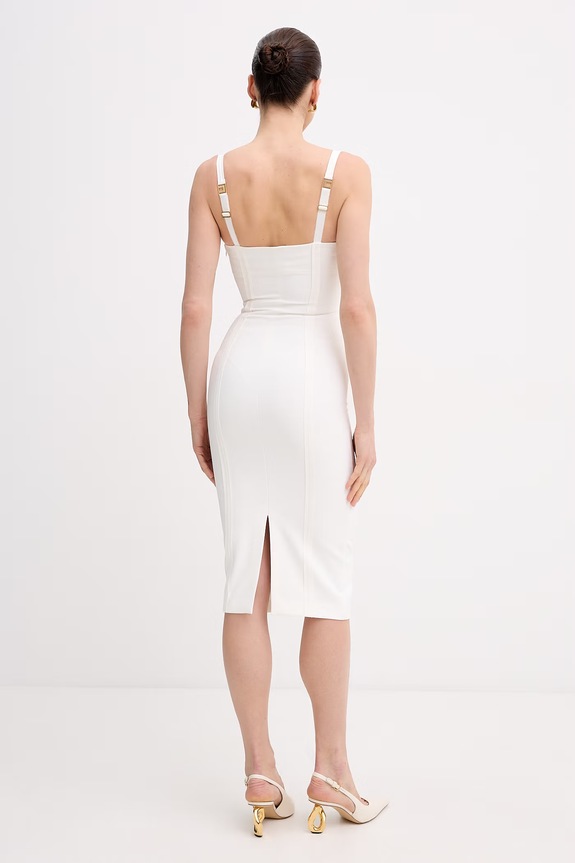 Odzież Elisabetta Franchi Sukienka bodycon AB91861E2 beżowy