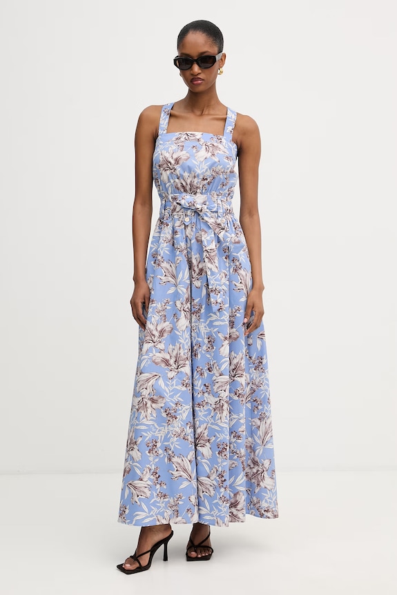 Liu Jo rochie evazată din bumbac WA6312.T4853 albastru SS26