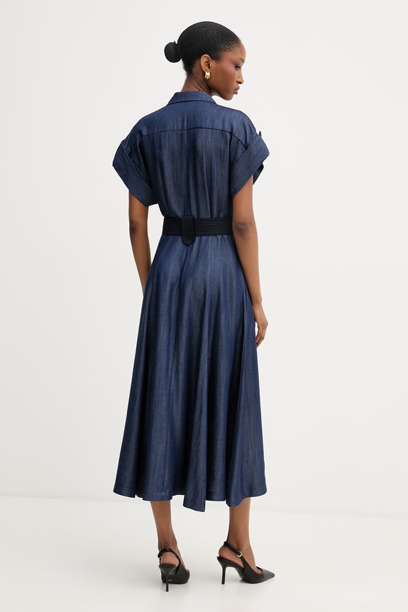 Îmbrăcăminte Liu Jo rochie tip cămașă din lyocell UA6315.D0335 bleumarin