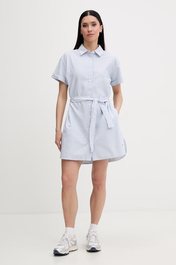 Helly Hansen košeľové šaty bavlnené SORRENTO 54566 modrá SS26