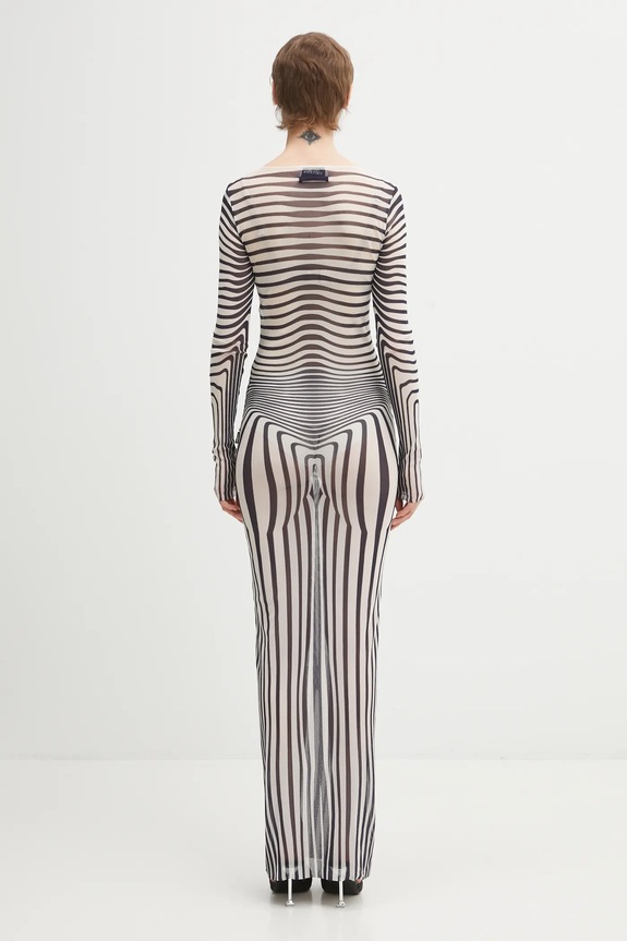 Odzież Jean Paul GAULTIER sukienka Morphing Stripes 26.01.W.DR132.M019P granatowy