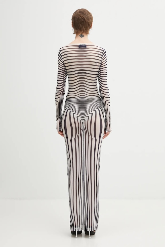 Odzież Jean Paul GAULTIER sukienka Morphing Stripes 26.01.W.DR132.M019P granatowy