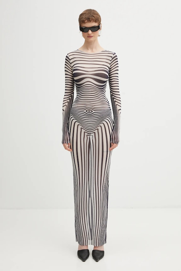 Jean Paul GAULTIER sukienka Morphing Stripes 26.01.W.DR132.M019P granatowy