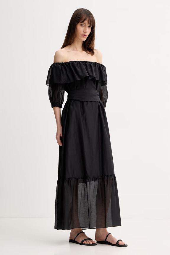 Marella rochie spaniolă cu amestec de mătase AEROSI 2613221134200 negru SS26
