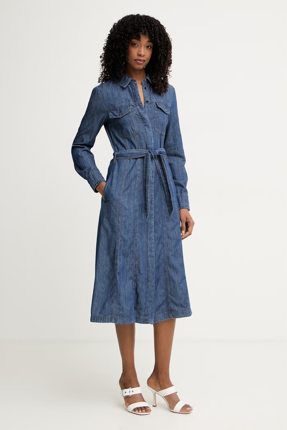 iBlues φόρεμα flared ντένιμ STAFFA μπλε 2617221081200