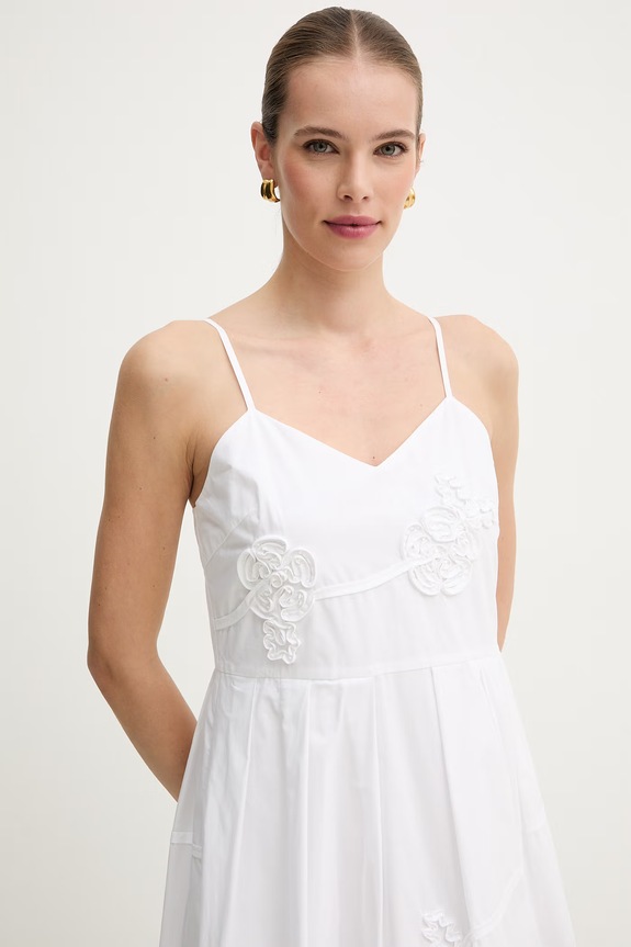 Marella rochie din bumbac FIORE alb 2613221052200