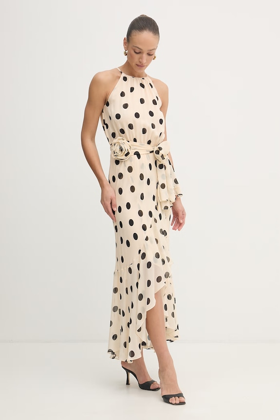 Marella φόρεμα με βισκόζη FIERO 2613221112200 μπεζ SS26