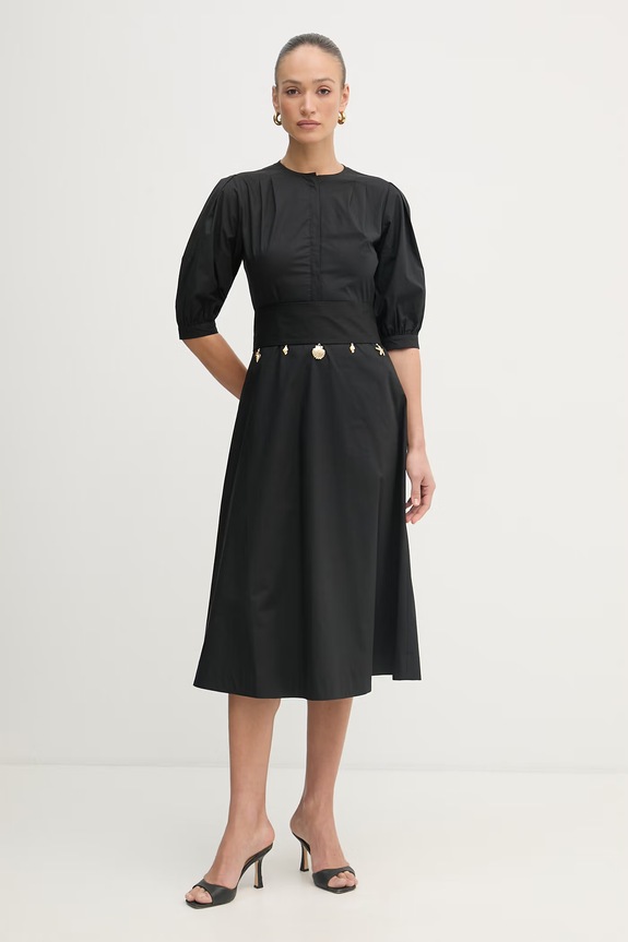 Marella φόρεμα βαμβακερό STECCA 2613221192200 μαύρο SS26