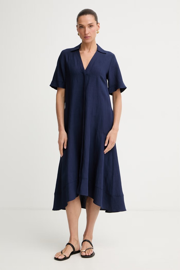 Marella nyári lenvászon ruha Emme by Marella sötétkék 2615221082200