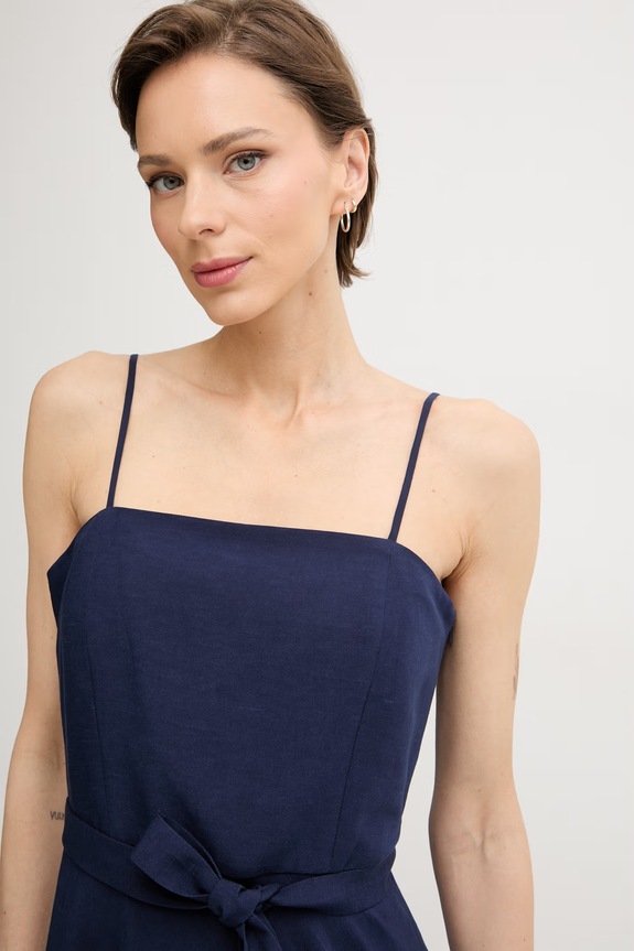 Marella poletna obleka z lanom Emme by Marella mornarsko modra 2615221162200