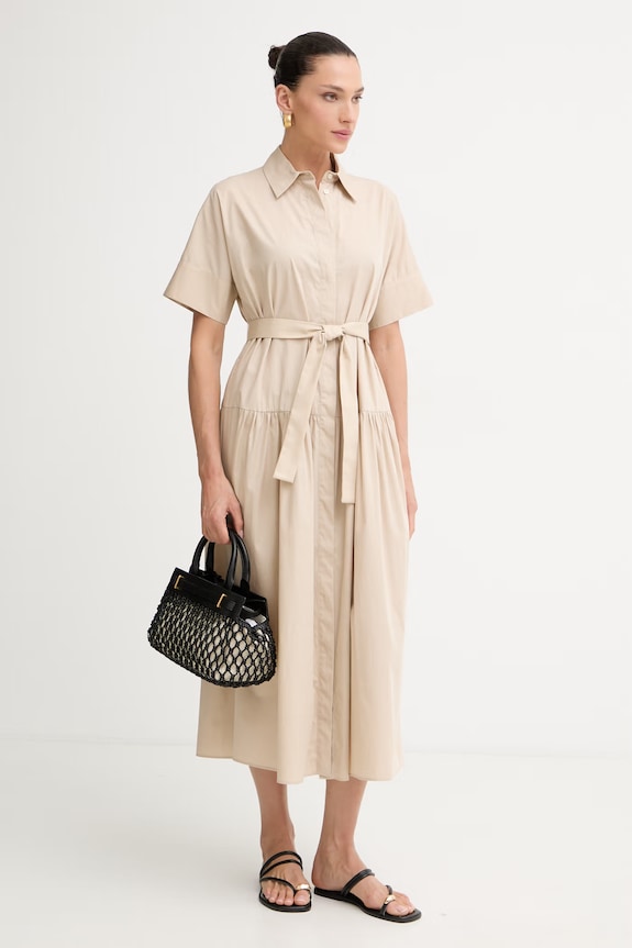 Marella платье-рубашка из хлопка Emme by Marella 2615221172200 бежевый SS26