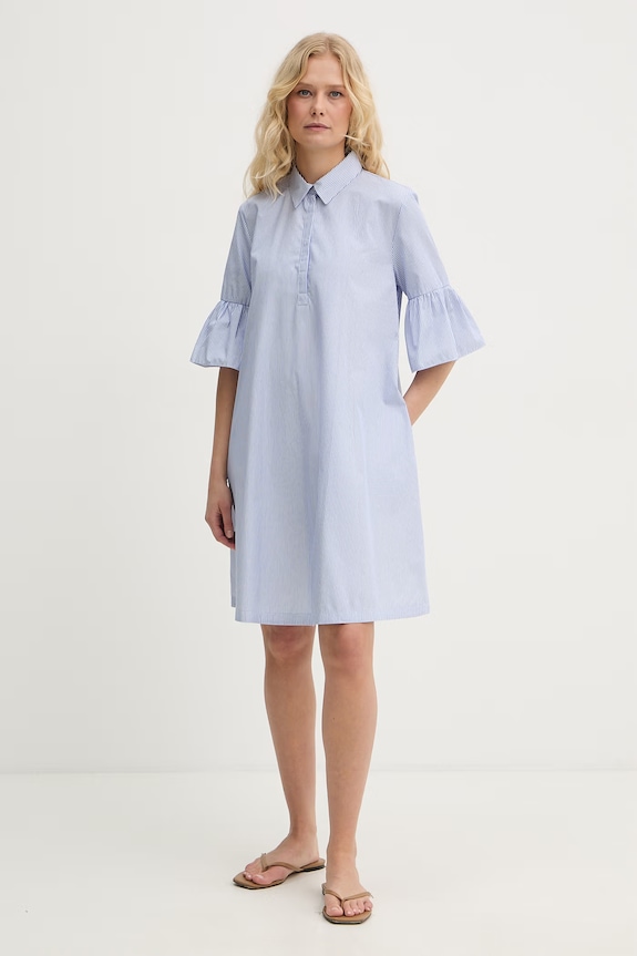 Marella φόρεμα babydoll βαμβακερό Emme by Marella μπλε 2615221192200