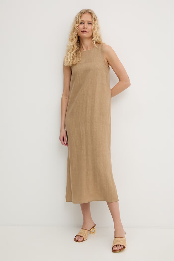 Îmbrăcăminte Marella rochie de vară din in Emme by Marella 2615221352200 bej