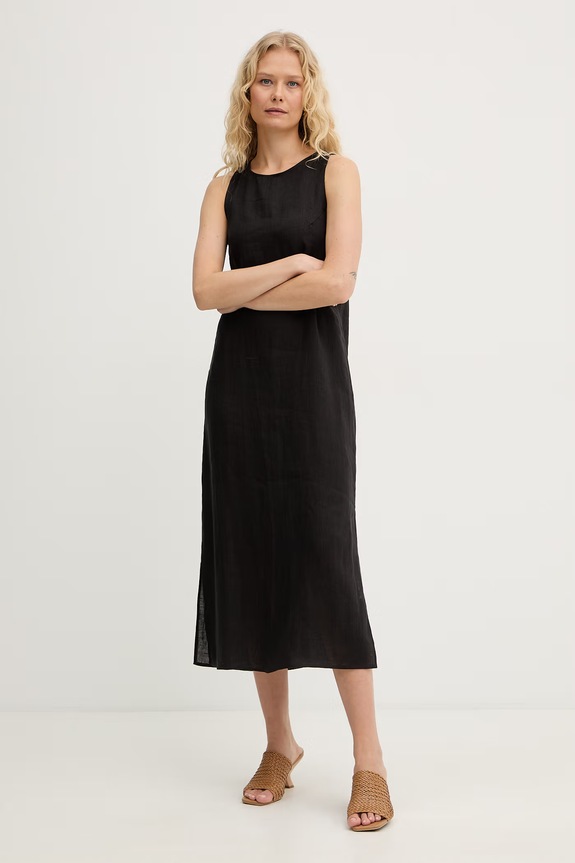 Marella rochie de vară din in Emme by Marella negru 2615221352200