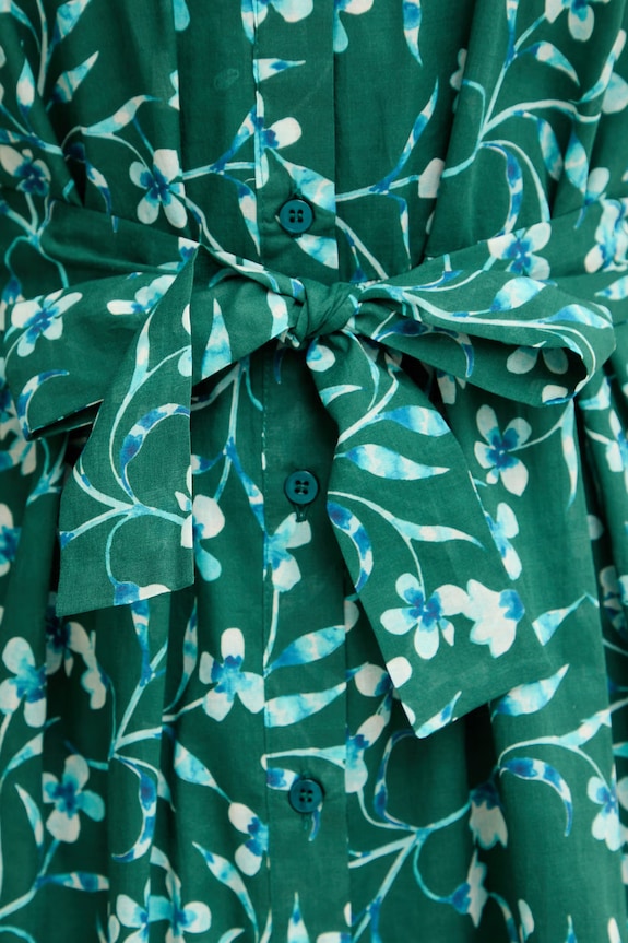 iBlues φόρεμα flared βαμβάκι APICE 2617221032200 πράσινο