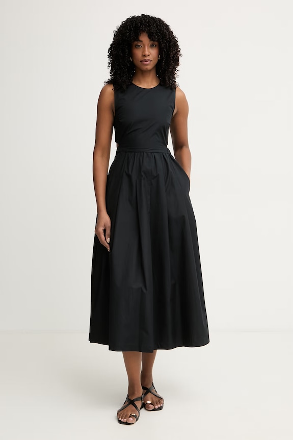 iBlues φόρεμα flared βαμβακερό GERGO μαύρο 2617221202200