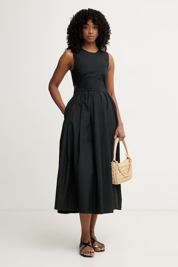 iBlues φόρεμα flared βαμβακερό GERGO 2617221202200 μαύρο SS26