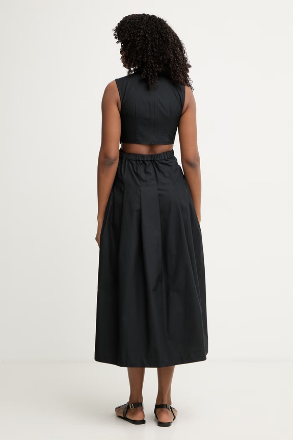 Ρούχα iBlues φόρεμα flared βαμβακερό GERGO 2617221202200 μαύρο