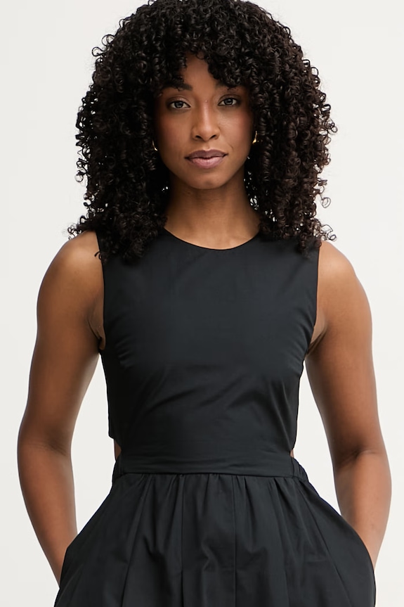 iBlues φόρεμα flared βαμβακερό GERGO μαύρο 2617221202200