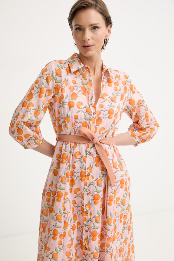 iBlues rochie tip cămașă din bumbac SALMO roz 2617221252200
