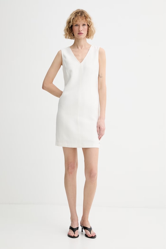 Calvin Klein rochie cu vâscoză LV044F012G bej SS26