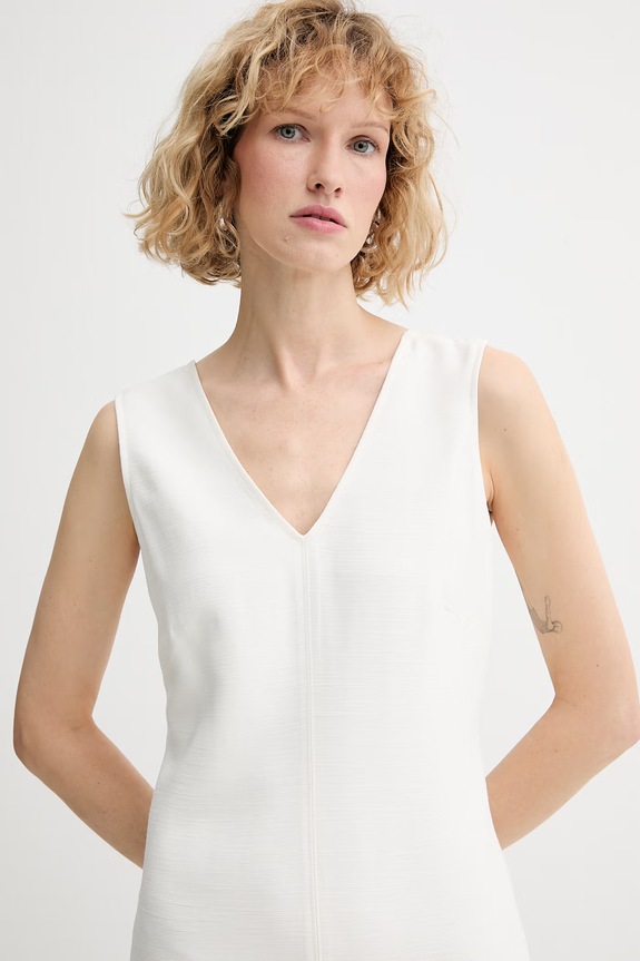 Calvin Klein rochie cu vâscoză bej LV044F012G