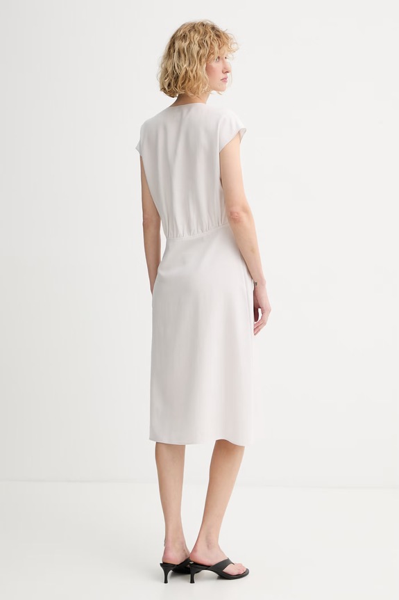 Oblečenie Calvin Klein letné šaty s prímesou ľanu LV044F016G béžová