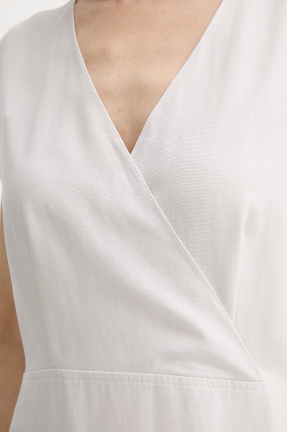 Calvin Klein letné šaty s prímesou ľanu LV044F016G béžová
