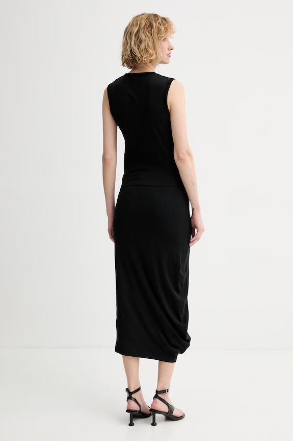 Ruházat Calvin Klein asszimetrikus ruha pamut elasztánnal LV044F214G fekete