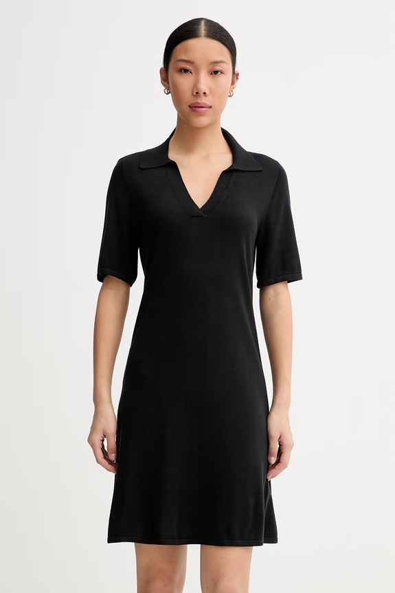 Calvin Klein rochie din bumbac negru LV044F326G