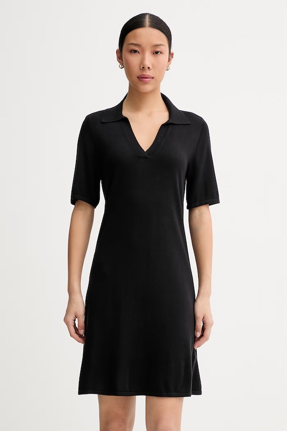 Calvin Klein rochie din bumbac negru LV044F326G