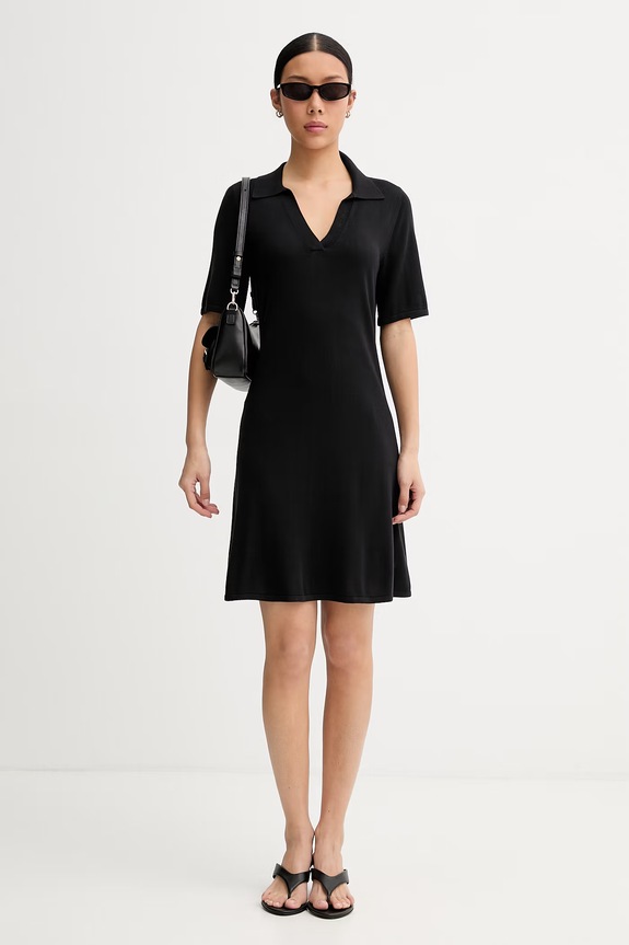 Calvin Klein rochie din bumbac LV044F326G negru SS26