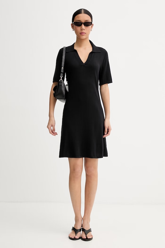 Calvin Klein rochie din bumbac LV044F326G negru SS26