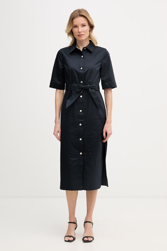 Barbour rochie din bumbac Sloane bleumarin LDR0981