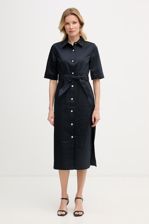 Barbour rochie din bumbac Sloane bleumarin LDR0981