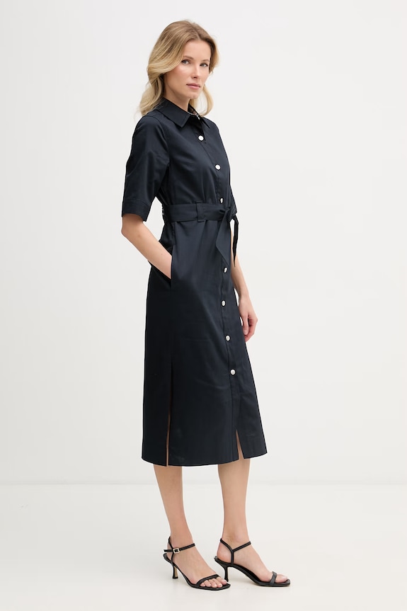 Barbour rochie din bumbac Sloane LDR0981 bleumarin SS26