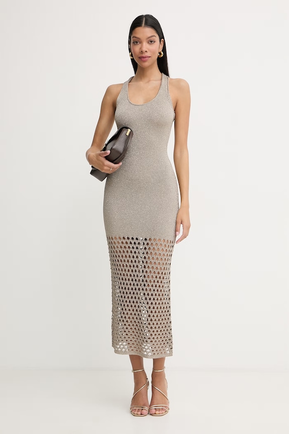 Simona Corsellini rochie cu vâscoză P26CPABO0301 aur SS26