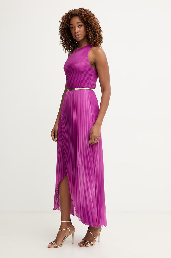 Simona Corsellini rochie plisată P26CEAB11301 violet SS26