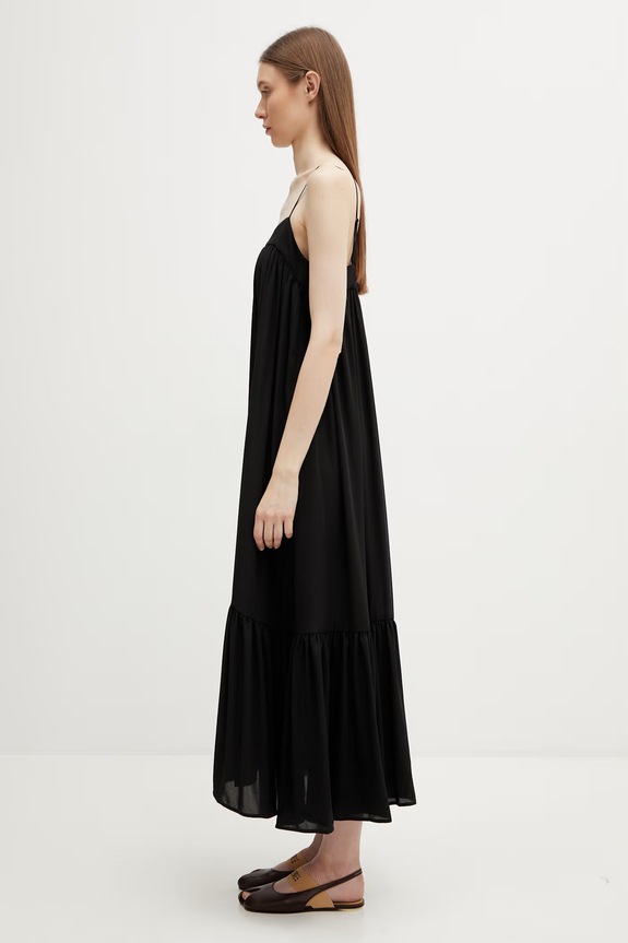 Rotate dress plain 115965100 black SS26