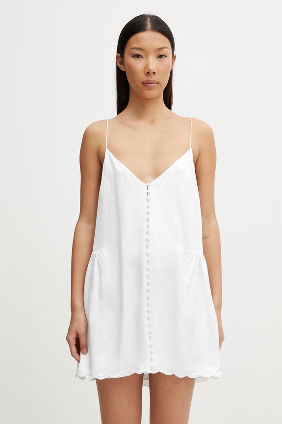 Rotate plain viscose dress white 115514400