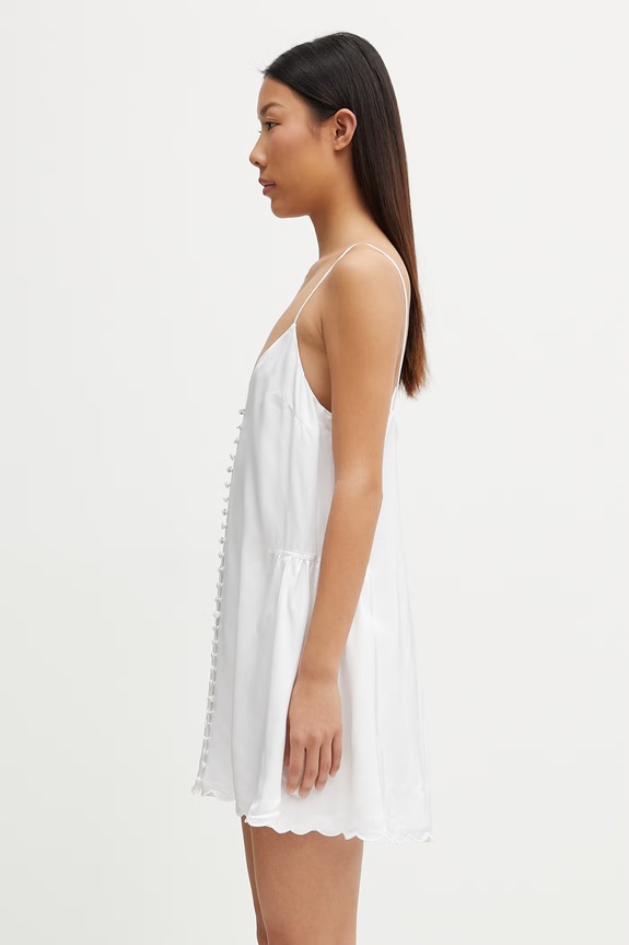 Rotate plain viscose dress 115514400 white SS26