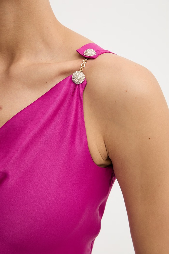 Φόρεμα από βισκόζη Twinset 261TP2760 ροζ