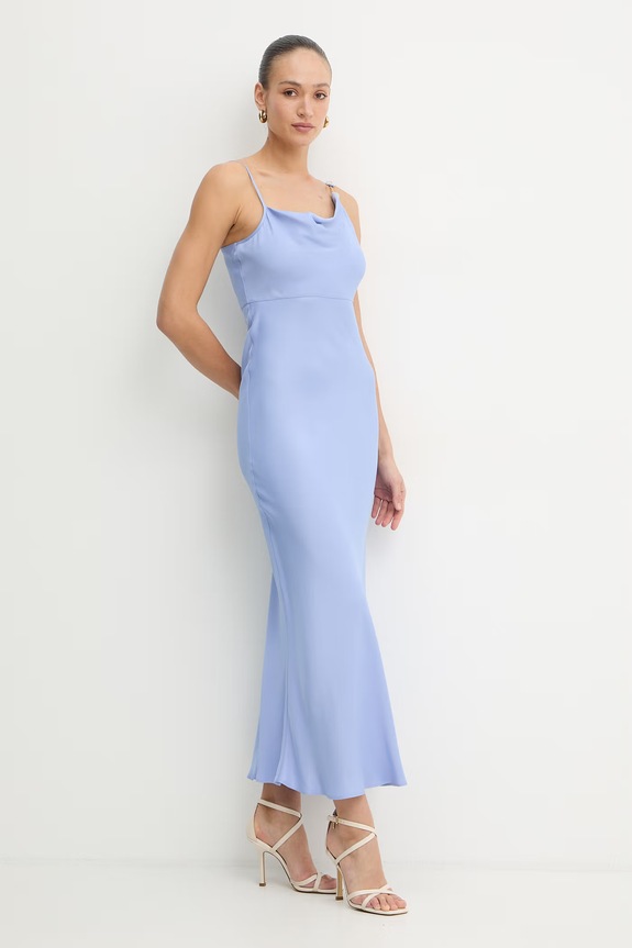 Φόρεμα από βισκόζη Twinset 261TP2760 μπλε SS26