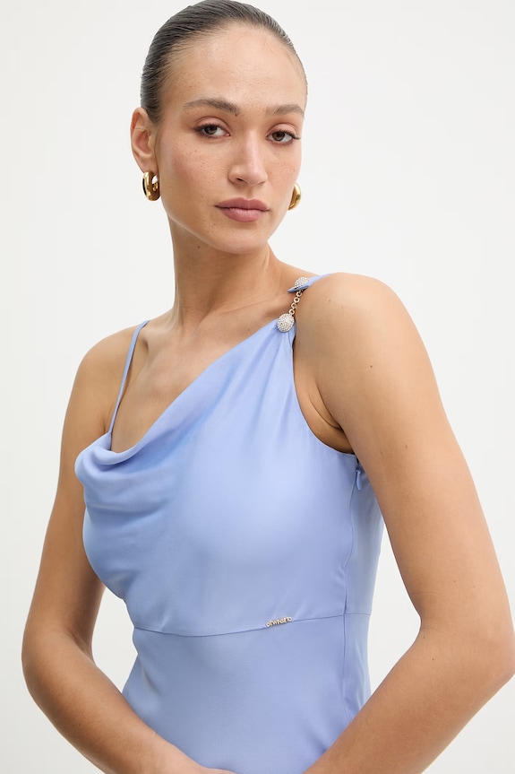 Φόρεμα από βισκόζη Twinset μπλε 261TP2760