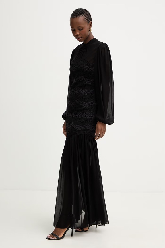 Twinset φόρεμα από βισκόζη 261TP2784 μαύρο SS26