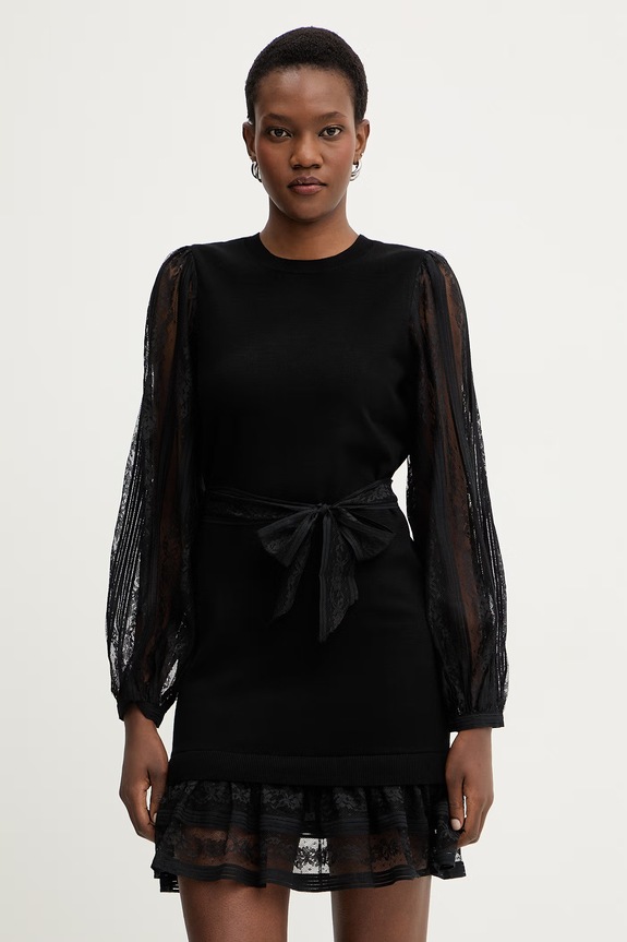 Twinset sukienka z elastanem czarny 261TP3430